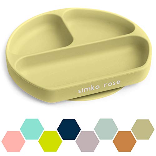 Simka Rose Suction Plate for Baby and Toddler - Divided Silicone Plate