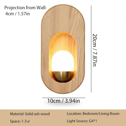 Aplique de pared de madera para iluminar dormitorios sin deslumbrar 6