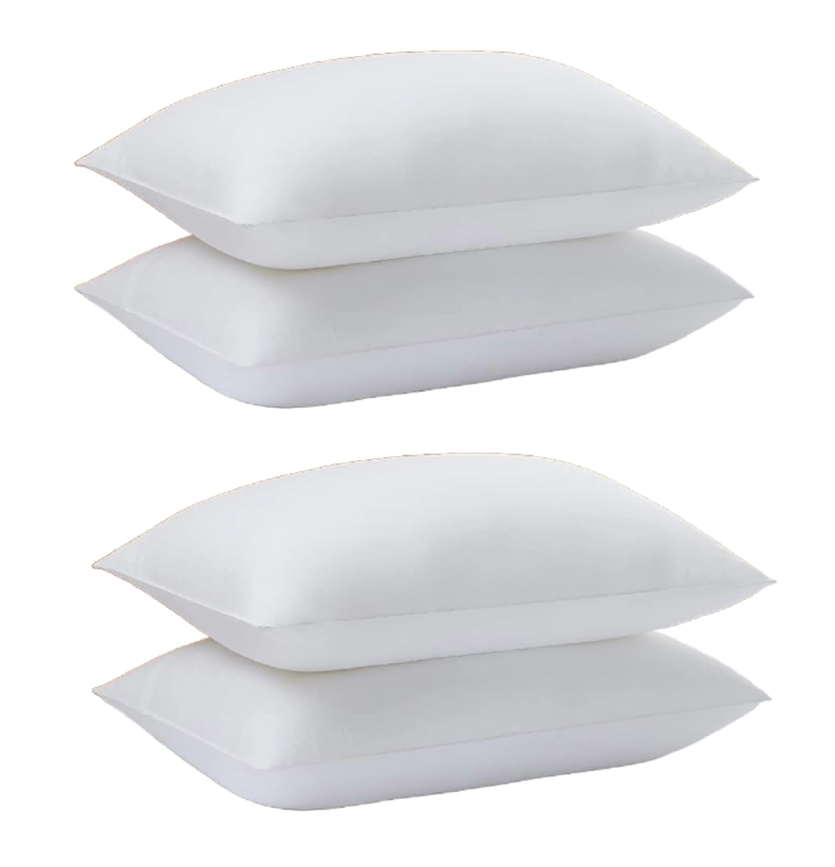 Microfiber 20x26 in Set of 4, Pillows, Soft Density for Stomach and Back Sleepers, Standard, Pack of 4, White, 26 in L x 20 in W - Plain White-image-43