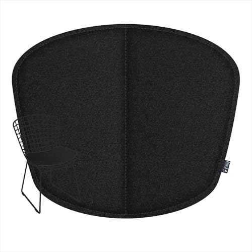 Feltd. R-Pet Coussin d'assise pour Bertoia Wire, rembourré avec fermeture Velcro, avec coussin de dossier en option (noir, coussin d'assise avec coussin de dossier)