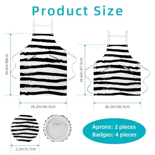 Tablier de chef réglable à rayures pour cuisiner proprement sans taches de graisse - 2