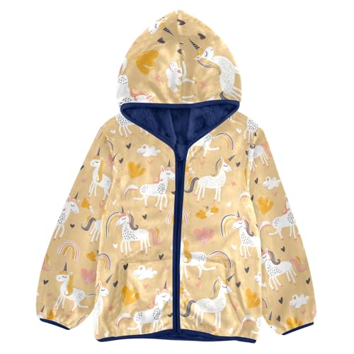 CHIFIGNO Cute Unicorns Toddler Winter Jacket, Kids Zip up Jacket Light Jacket for Fall Winter Spring 6Y
