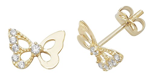 Boucles d'oreilles or femme 375/1000 et zirconium luxe précieux WJS1881