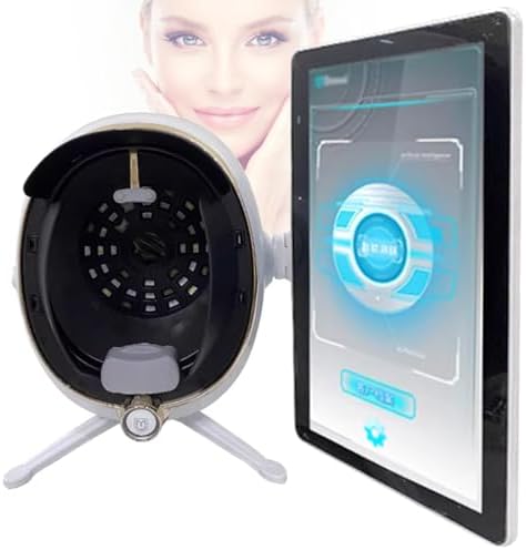 AI Skin Analysis Machine for Salon, Professional 3D Facial Analyzer, Smart Moisture Detection Device, 8 Spectrum Technology, Advanced Skin Problem Diagnosis (White, 21.5 in)