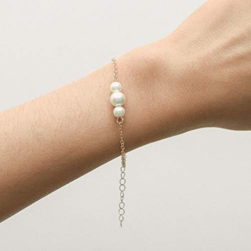 Leiothrix Golden Bracelet Chain with Pearls for Women and Girls on Any Occasion