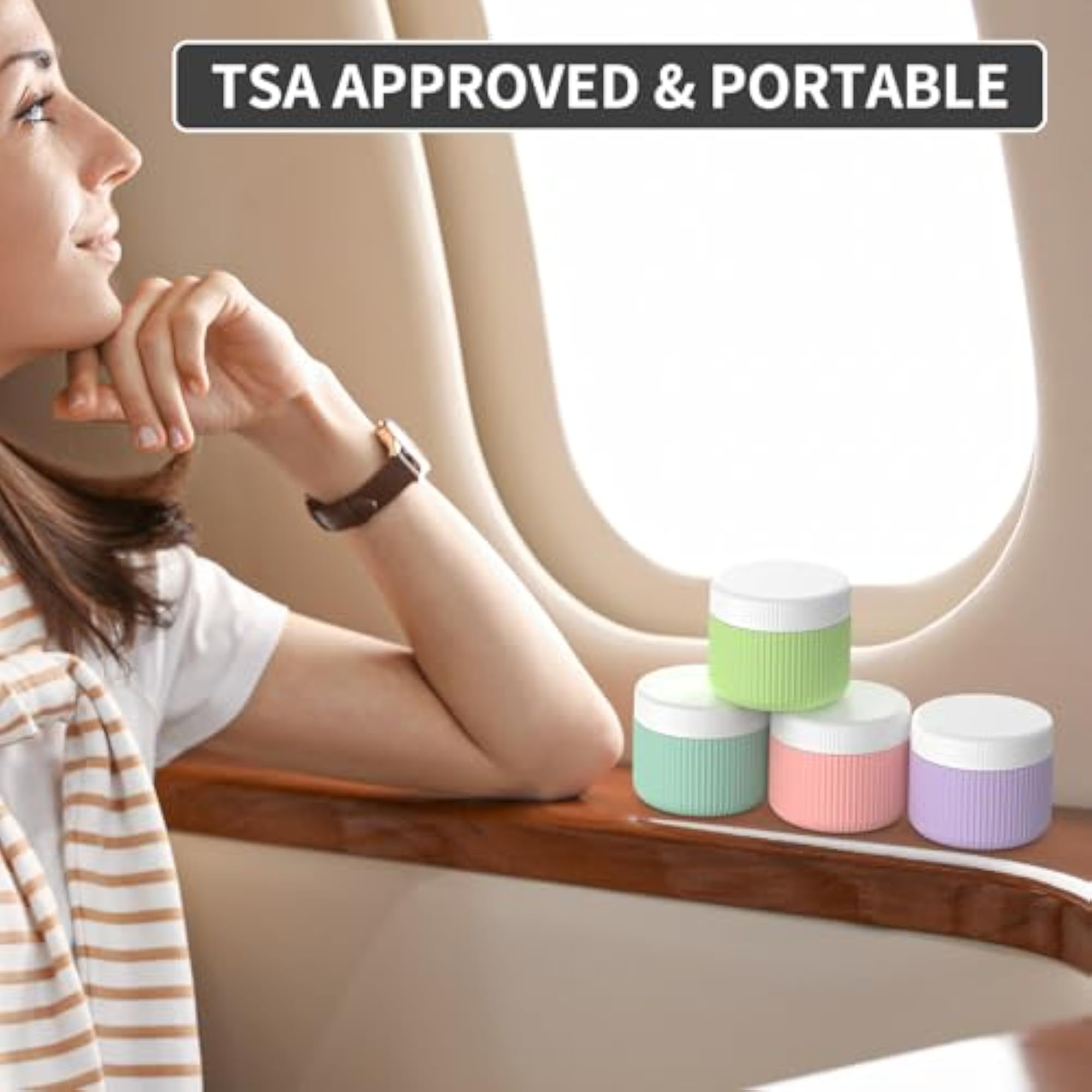 Travel Containers for Toiletries, TSA Approved Silicone Cream Jars