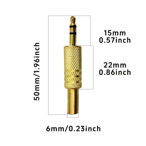 Conector de cable de audio macho 3.5mm, pack 12 piezas miniatura 2