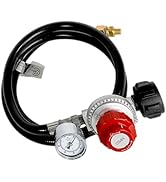 DQSDC 5FT High Pressure Propane Regulator with Gauge - 0-30PSI Adjustable Output - Heavy Duty PVC...