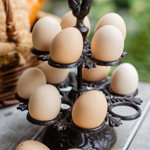 Étagère à œufs robuste double couche poule décorative pour maison - 5