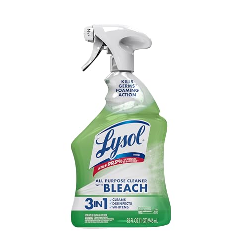 Lysol Multi-Purpose Cleaner Sanitizing and Disinfecting Spray with Bleach, All Purpose Cleaning Spray for Bathrooms and Kitchens, 32oz