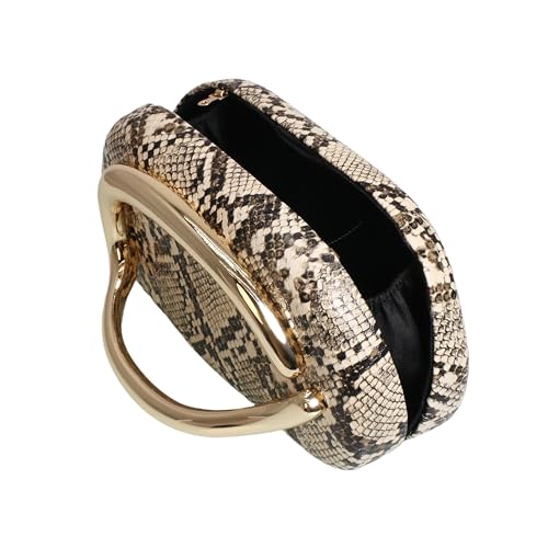 Image of Women Woven PU Leather Clutch Box Metal Handle Evening Bag Trendy Leather Handbag Weave Shoulder Purse for Causal