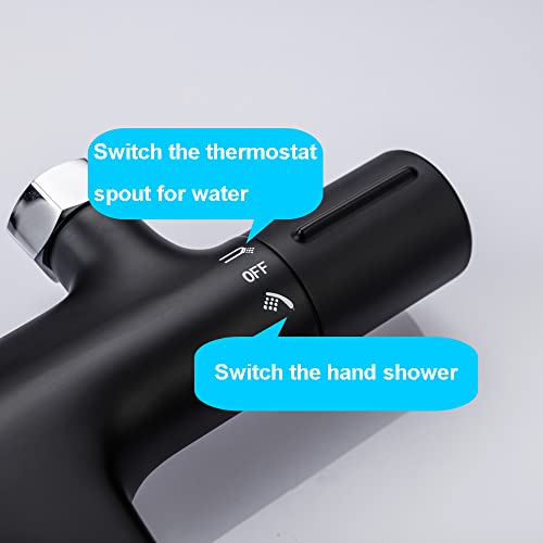 ONECE Thermostatic Mixer Shower and Bath Thermostat with Waterfall Spout, Safety Lock at 38°C, Bathtub Fitting - Image 4