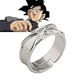 OLLIE-HAO Dragon Ball Z Time Ring Black Goku Combat Props Dark Gogeta Cosplay Model Toy Ring Adjustable (Color : A)