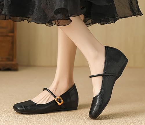 Mary Jane Flats for Women Dressy Round Toe Ballet Flats Comfortable Slip On Work Shoes for Wedding Driving 20252