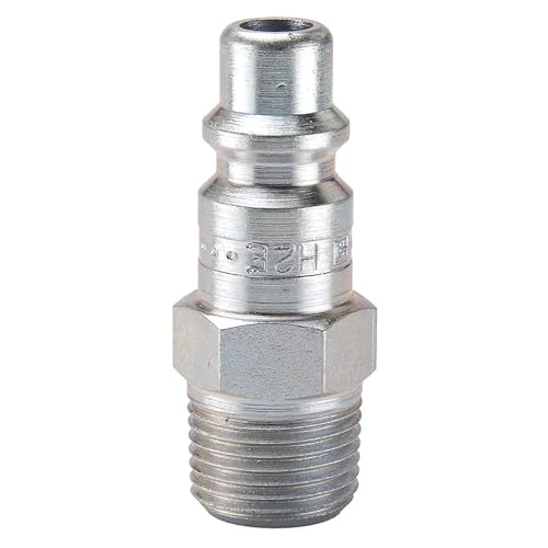 Parker Hannifin H0E Steel Pneumatic Industrial Interchange Nipple with Male Pipe Thread, Non-Valve, Straight Through, 3/8" Body Size, 1/4"-18 NPTF Thread Size, 1.90" Length