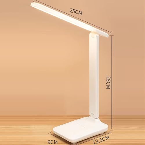 Marhynchus Lámpara de Escritorio LED, Lámpara de Mesa Plegable para el Cuidado de los Ojos con Puerto de Carga USB, 3 Temperaturas de Color, Brillo Ajustable de 10 W para (S (7,8x6,5x2,6 - imagen 8