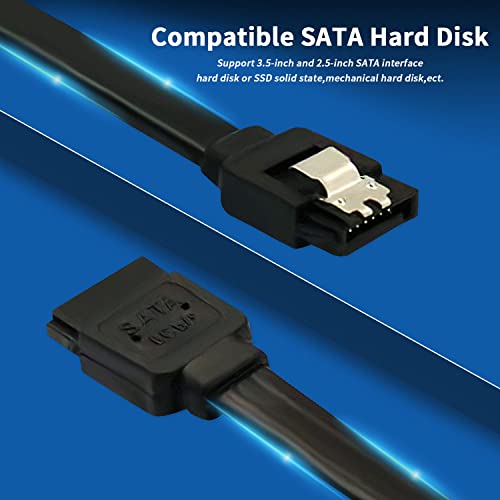 Dafurui 12-Pack Sata Iii Cable，Sata Iii 6.0 Gbps Data Cable Straight Black With Locking Latch 16 Inches Sata Cable Pack For Hdd、Ssd、Cd And Dvd Drives #TOP3