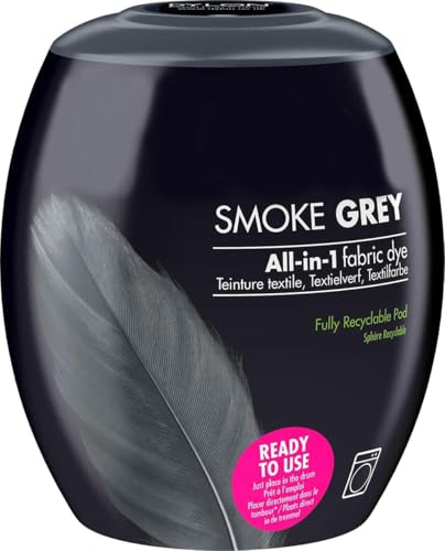 HOCHSTE® Machine Dye Pod 350g – Fabric & Clothes Dye for Washing Machine Colour Options for Cotton, Linen & Viscose – Long-Lasting Colour Smoke Grey 1 Pack