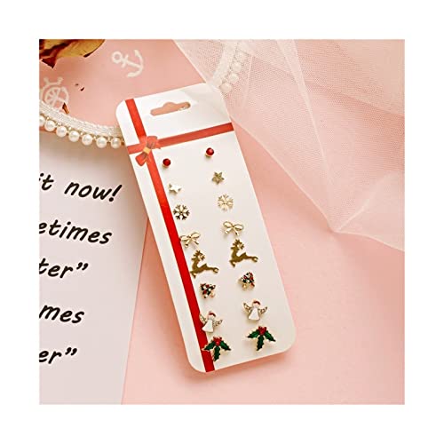 Boucles d'oreilles pour femmes et filles avec motifs arbre de noël et flocon de neige
