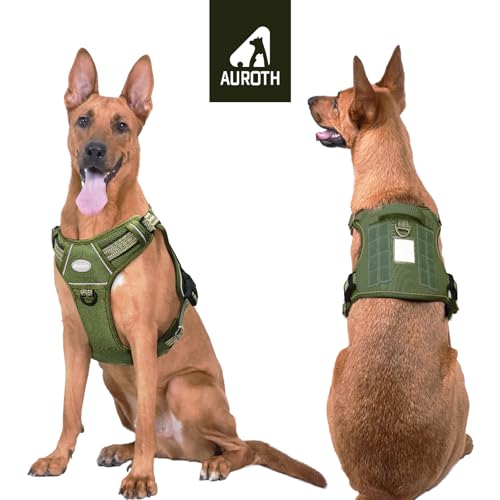 Image of AUROTH Tactical Dog Harness for Large Dogs, Heavy Duty No Pull Pet Vest