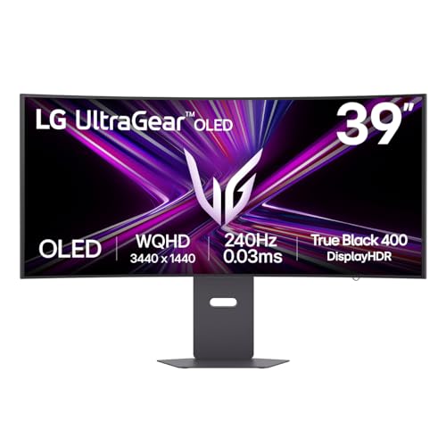 Image of LG Ultragear 39GX900A-B 39 inch OLED Curved WQHD Gaming Monitor - 240Hz, 0.03ms, G-SYNC & FreeSync Premium Pro, HDMI 2.1, DisplayPort 1.4, USB-C, VESA, Anti-Glare, HDR Curved (Renewed)
