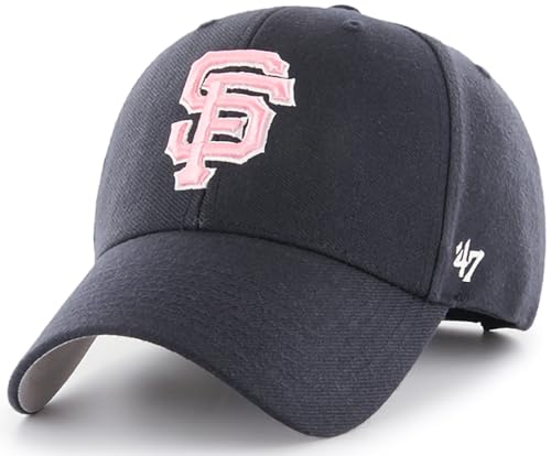 47 MLB Navy Pink MVP Adjustable Hat, Women's One Size Fits All (US, Alpha, One Size, San Francisco Giants)