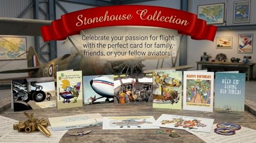 Image of Stonehouse Collection | Funny Vintage Airplane Pilot Note Card | 10 Boxed Air Plane Take Off Note Cards & Envelopes | Pilot Gift (No. 1 for Take Off)