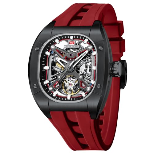 Montre automatique MINI FOCUS pour homme avec bracelet en silicone noir