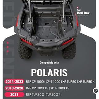 TEBEDI Rear Bed Box Left Side Compatible with 2014-2023 Polaris RZR XP 1000/4 1000/Turbo 4 S Replacement for 5454271 Textured Plastic Black