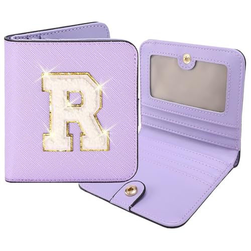 Image of RNIEGA Initial Wallet Women Small Teen Girl Gifts Trendy Stuff Girls Wallets Personalized Christmas Birthday Gift for Women Friends Daughter Granddaughter 6 7 8 9 10 11 12 13 Year Old Purple R