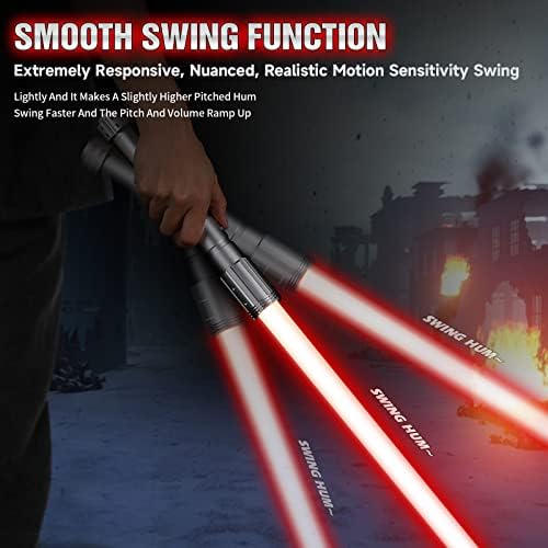 X-TREXSABER Smooth Swing Light Saber Heavy Dueling Light Sabers with 10 Sound Fonts,12 RGB Colors Light Swords for Adults Kids Birthday Gift -- Silver