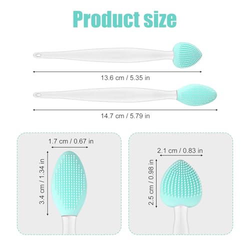 Image of 4pcs Cat Acne Brush Set, 2 Styles Double-Sided Scraper Silicone Soft Cat Brush Dual Sided Black Seed Exfoliating Cleaning Brushes for Pet Chin Acne and Blackhead
