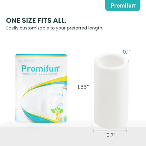 Image of Promifun Silicone Toe Protectors - 12 Pack Silicone Toe Sleeve for Hammer Toes, Corns, Calluses, Blisters - Soft Gel Toe Tube Pads for Pain Relief