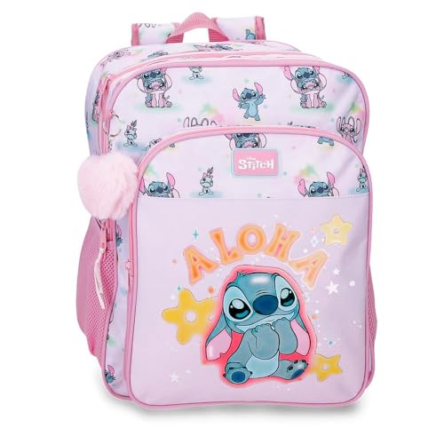 Joumma Disney Stitch You & Me Mochila Escolar Doble Compartimento Malva 30x40x13 cm Poliéster 15,6L