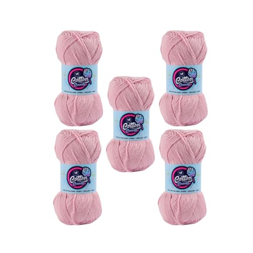 Image of NESTNHAVEN Cotton Candy 100% Cotton Yarn - (100g, 185 Meters) - Luxury Yarn for Crochet, Amigurumi, Embroidery, Toys, Garments, Flowers and Hobby, Projects. (Baby Pink) | (500 Gm)
