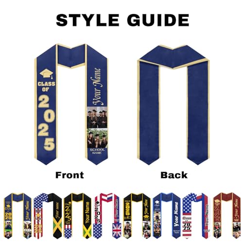 Custom Graduation Stole - Personalized Graduation Sash Stole with Photo/Text, Customized Class of 2025 Graduation Gifts4