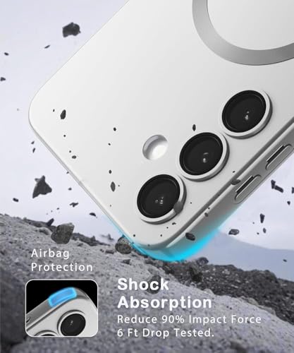Image of DIZORO Samsung S25 Fe Case, Compatible with Mag Safe, Matte Luxury Metallic Luster Flexible TPU Wireless Charging Shockproof Case with Camera Protector Back Cover (Silver)