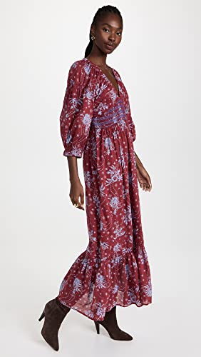 Free People Vestido longo feminino Golden Hour, Combo de vinho, M