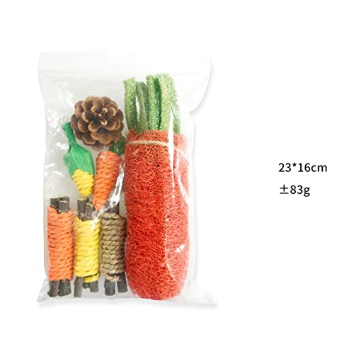 Baoblaze Conjunto de 7 peças de brinquedos de mastigar para hamster, acessórios de material para bri