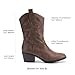 DREAM PAIRS Cowboy Boots for Women, Mid Calf Cowgirl Boots with Embroidery Round Toe Western Chunky Low Heel Shoes,Size 8.5,Brown,DWUMMB2505