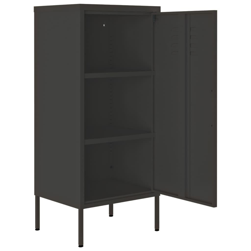 vidaXL Lagerschrank Sideboard Kommode Anrichte Stahlschrank Schrank Beistellschrank Mehrzweckschrank Bücherschrank Standschrank Anthrazit 42,5x35x101,5cm Stahl
