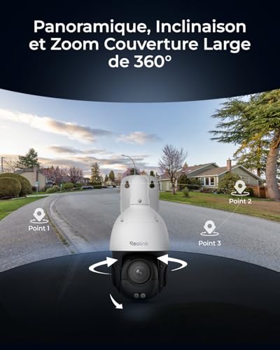 Reolink 4K PTZ Caméra Surveillance PoE, Zoom Optique 3D 16X, Pan 360°+Tilt 90°, Suivi Automatique, Vision Nocturne Jusqu'à 80m, Détection de Personne/Véhicule/Animal, Audio Bidirectionnel, RLC-823S2 – Image 6
