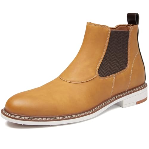 Men's Chelsea Boots Casual Chukka Ankle Boots Side Zipper Clouser Elastic Dress Boots Work Shoes for Men.