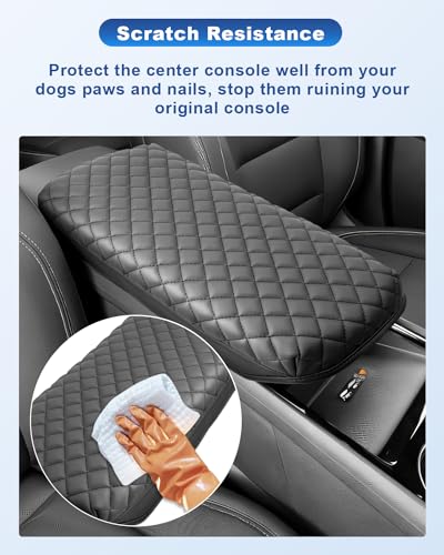 Image of CDEFG for 2024 2025 2026 Chevy Blazer EV Center Console Cover for 2024 2025 2026 Chevrolet Blazer EV LT /RS Accessories Armrest Cover Middle Console Pad Arm Rest Cushion (Black Thick)
