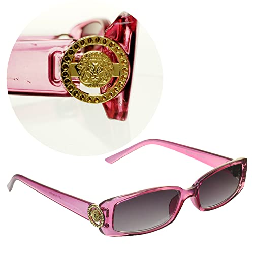 Image of proSPORT Full Lens Reading Sunglass Tinted Readers Women Small Gold or Silver Lion Crest Medusa Emblem Logo NOT BIFOCAL