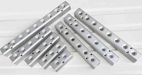 Bloque divisor neumático en aluminio compacto de 30 x 30 mm con 5 puertos BSPP 3