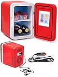 2LB Depot - Portable Car Mini Fridge - 1 Gallon Capacity - Hot and Cold Refrigerator Adjustable 20F to 65F - Ideal for Drinks and Food Storage - Red - Compact and Versatile Design