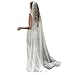 Produktbild chrumeshi Langer Brautschleier für Hochzeit, Perle, Kapelle, Schleier für Damen, mit Kamm, Weiss/opulenter Garten, 63 * 39inch