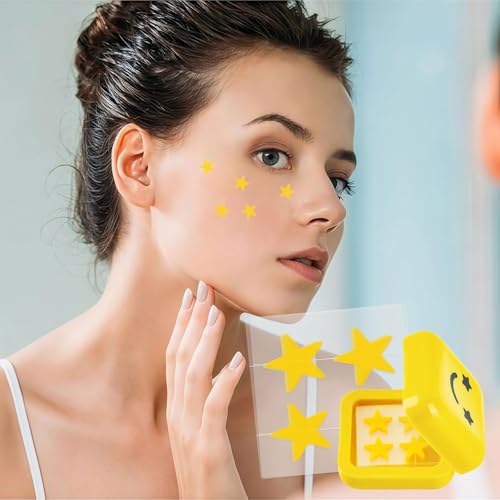 Shirene Patchs Anti-Boutons étoiles pour Le Visage,32 PCS Patchs Hydrocolloïdes en Forme D'étoile,avec étui Miroir,pour Le Visage,Soin des Imperfections et de L'acné,Soin du Visage Tout en Douceur – vue 2