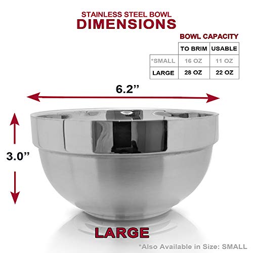 Sml Home Heat Insulated Stainless Steel Bowls, Sus 304, Double Walled Multipurpose, Cereal, Rice, Soup, Noodles, Salad, 4 Pack, Large (28 Oz) #TOP2